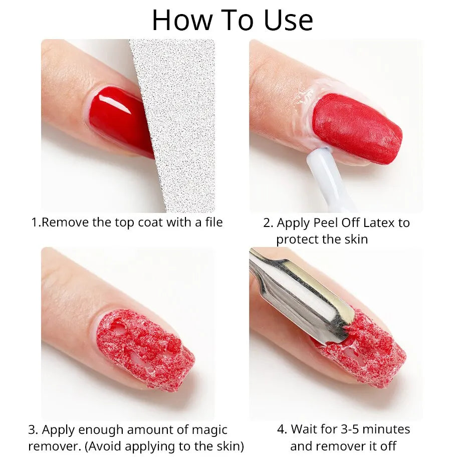 2st Magic Remover Nail Gel Polish Fast Remover Gel Polish 15ML Soak Off UV LED Cleaner Function Gel Ta bort manikyrverktyg - 24 Timmar Deals