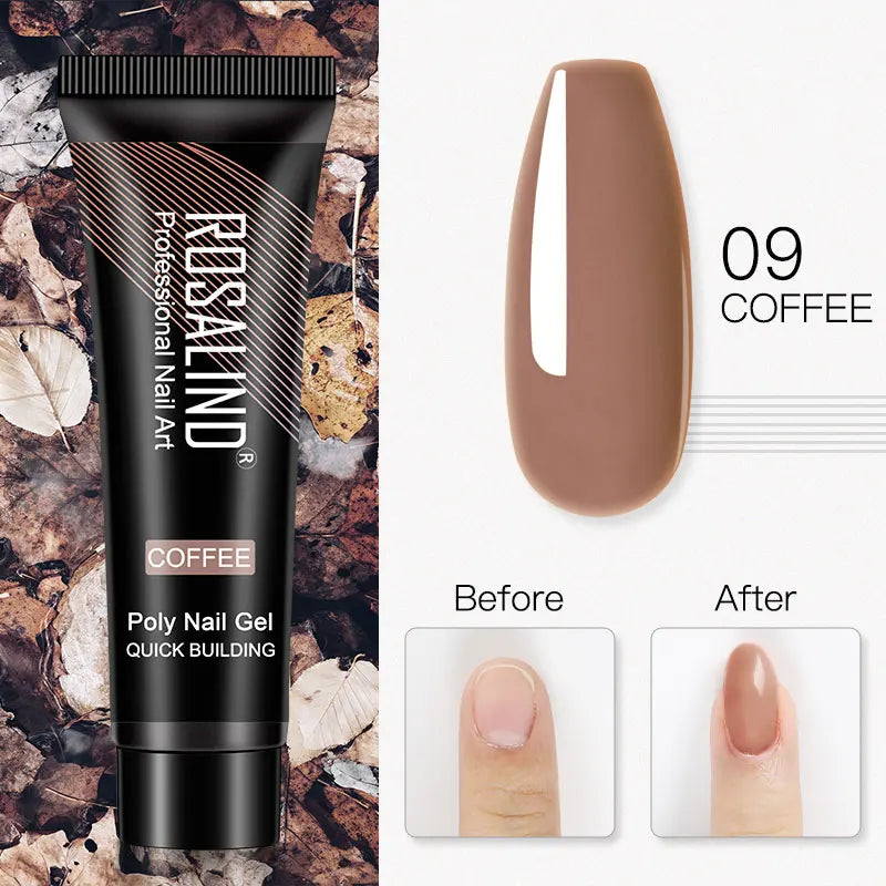 15/30 ml Poly Nail Gel Semi Permanent Akryl Extension Crystal Nail Art Fast Builder Hybrid Lack UV Poly Nagellack - 24 Timmar Deals