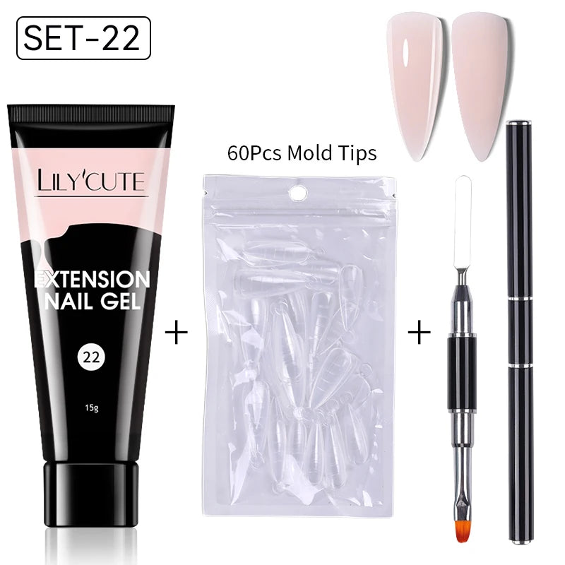 15ml Polygel Nail Extension Set - 24 Timmar Deals