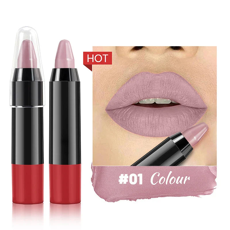 8 färger Velvet Matte Lipsticks Non-stick Cup vattentålig Moisturizing Lasting Lip Stick Lip liner - 24 Timmar Deals