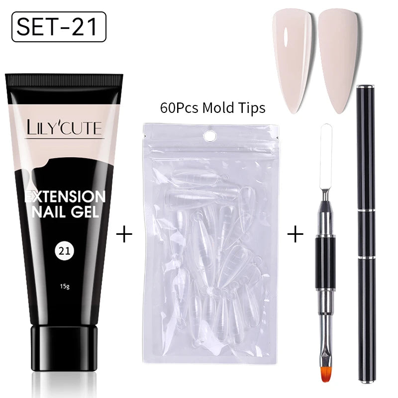 15ml Polygel Nail Extension Set - 24 Timmar Deals