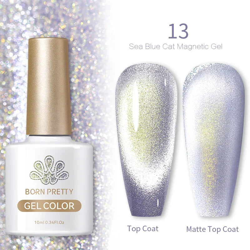 Reflekterande Cat Magnetic Gellack 10ML Silver Shinning Glitter Vernis Semi Permanent Soak Off Magnetic UV Gel - 24 Timmar Deals