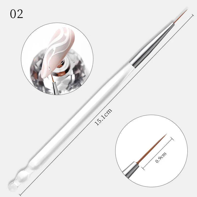 1 st Nail Art Ritning Målning Penna Tunn Rand Blomma Carving Liner Pensel - 24 Timmar Deals