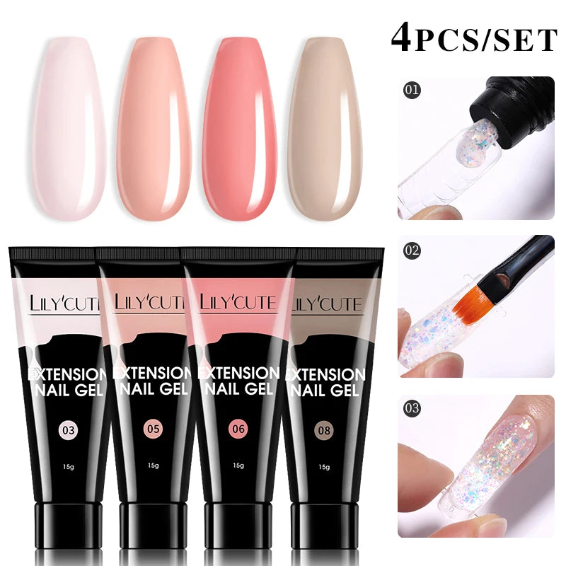 15ml Polygel Nail Extension Set - 24 Timmar Deals
