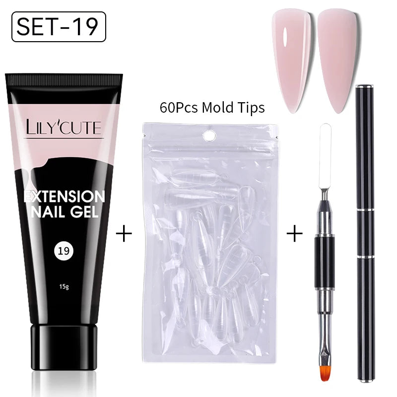 15ml Polygel Nail Extension Set - 24 Timmar Deals