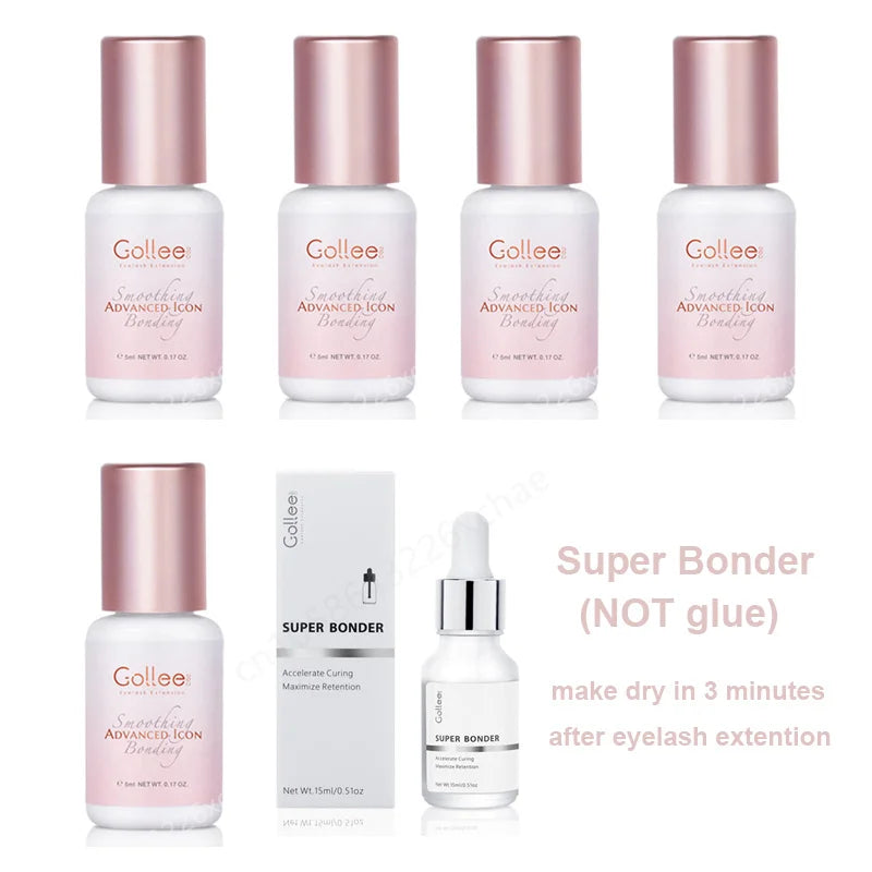 Pink Adhesive Gollee Eyelash Extension Glue 5ml Lashes Adhesive For Volume lashes Individual lashes Wholesale Price Own logo - 24 Timmar Deals