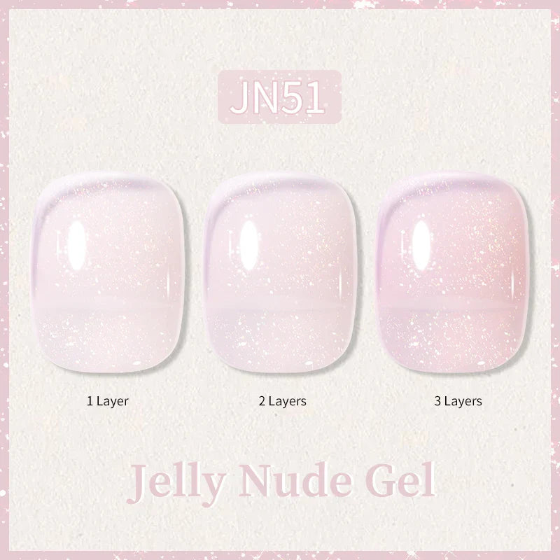 Transparent Jelly Nude Gellack 10ml Sheer Glitter Crystal Varnish - 24 Timmar Deals