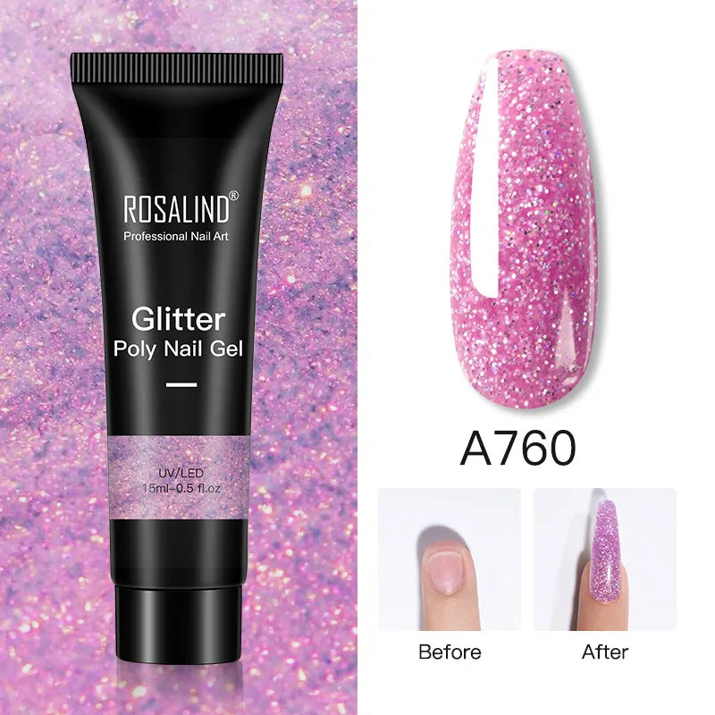 Poly Nagelgel Akrylförlängning Kristall Nagelkonst Hybridlack Sliplösning Poly Nagellack Semipermanent 15/30ml - 24 Timmar Deals