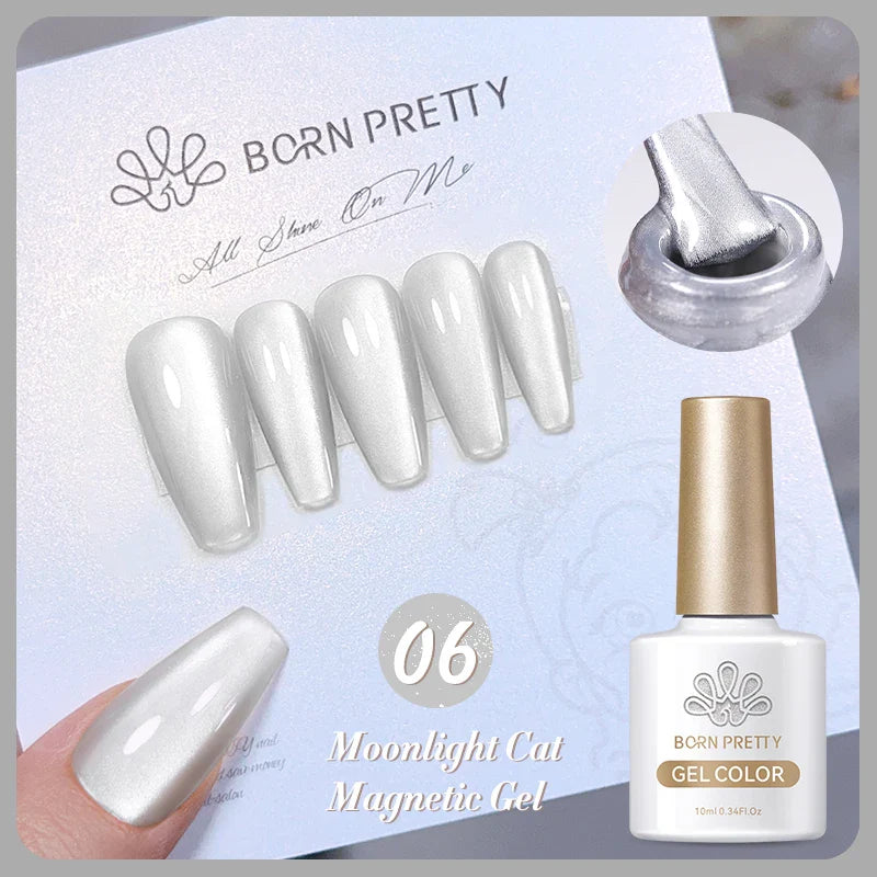10ml Magic Cat Magnetic Gel Nail Polish Sparking Aurora Silver Effect Soak Off UV Gel Varnis Semi-Transparent - 24 Timmar Deals
