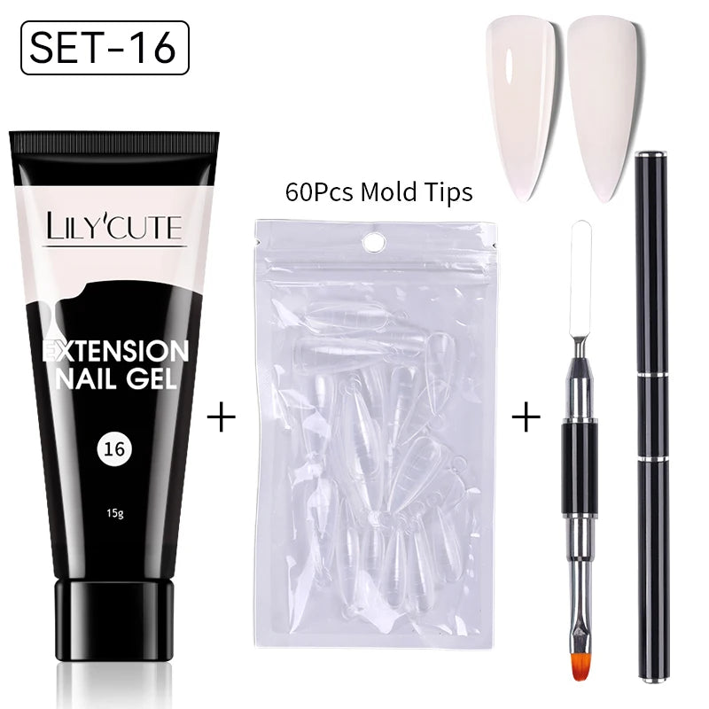 15ml Polygel Nail Extension Set - 24 Timmar Deals