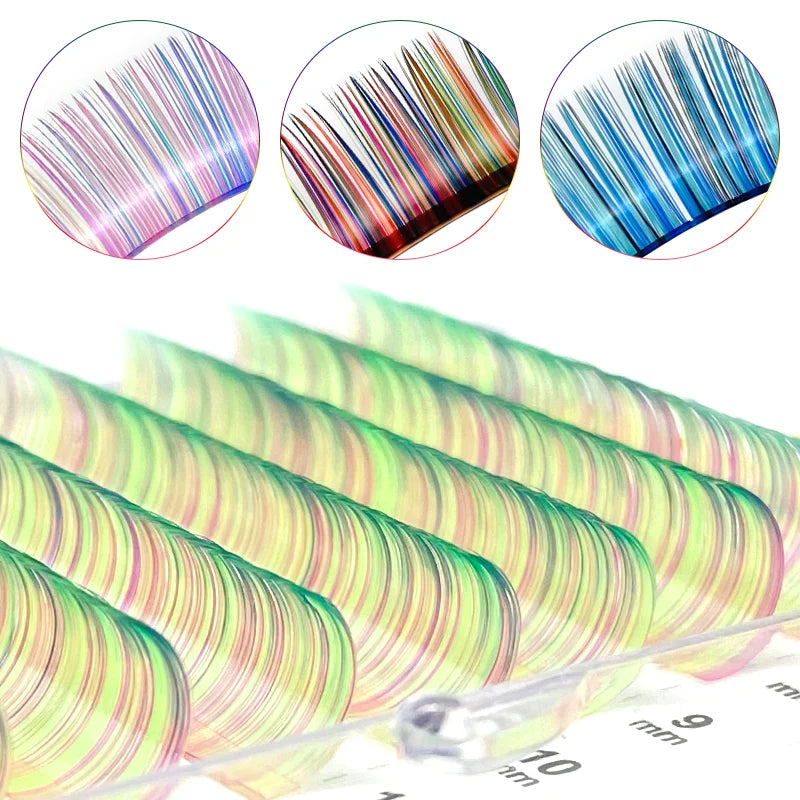 Mix Color Lashes Soft Natural Synthetic Mink Rainbow Colored Eyelash C/D Curl Eyelashes Extensions Eye Makeup - 24 Timmar Deals