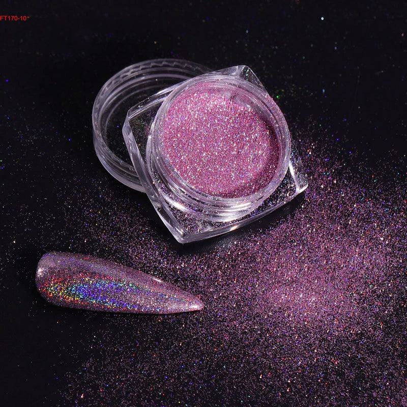 Holographic Nail Powder Net-2g Chrome Laser Mirror Glitter - 24 Timmar Deals