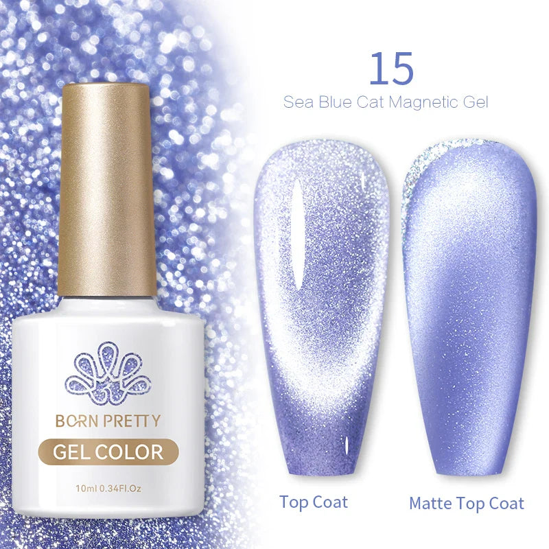 Reflekterande Cat Magnetic Gellack 10ML Silver Shinning Glitter Vernis Semi Permanent Soak Off Magnetic UV Gel - 24 Timmar Deals