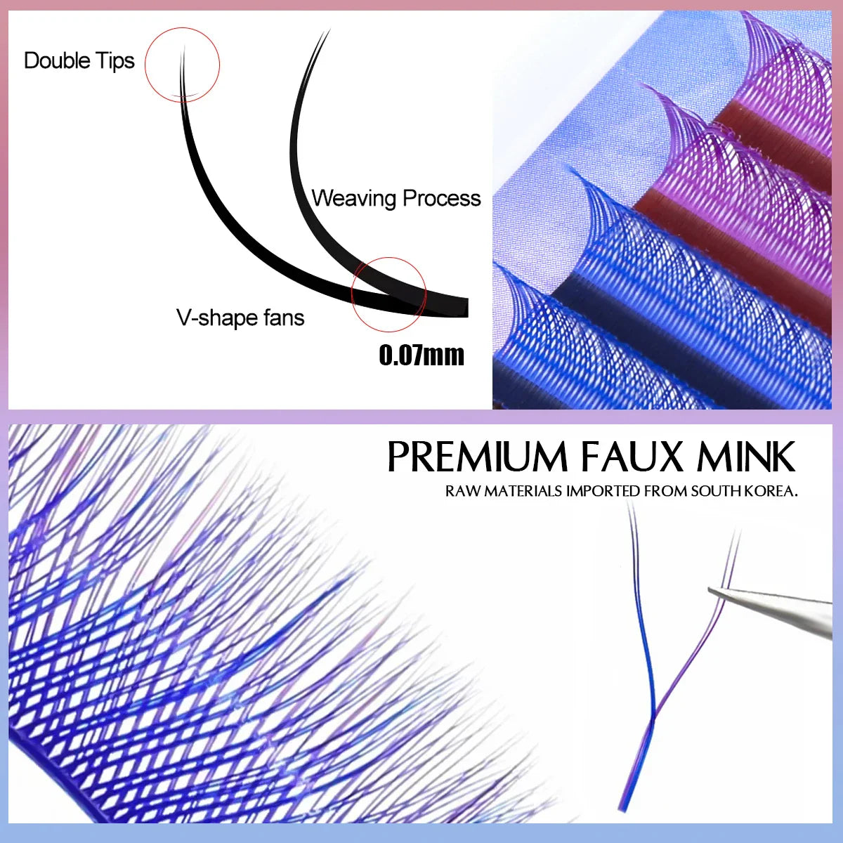 12Lines YY Shape New Colored Volume Lashes Mink Fluffy Y Design Eyelash Extensions Comfortable Individual Eyelashes - 24 Timmar Deals