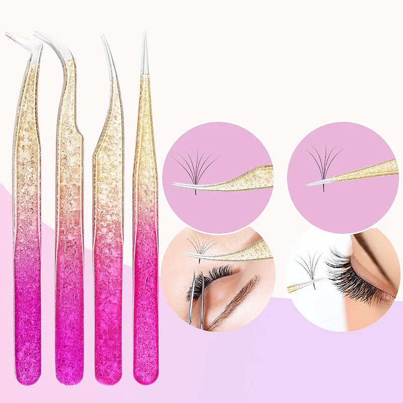 Ögonfranspincettpaketset Ice Flower Antistatisk ympning False 3D Fransförlängning - 24 Timmar Deals
