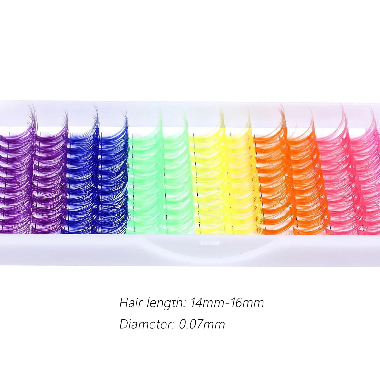 14/16 mm D Curl Färgglada individuella fransar Färgade klusterfransar - 24 Timmar Deals