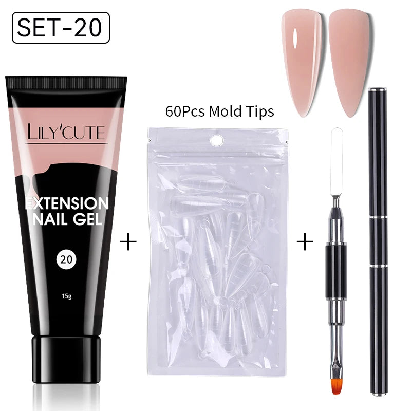 15ml Polygel Nail Extension Set - 24 Timmar Deals