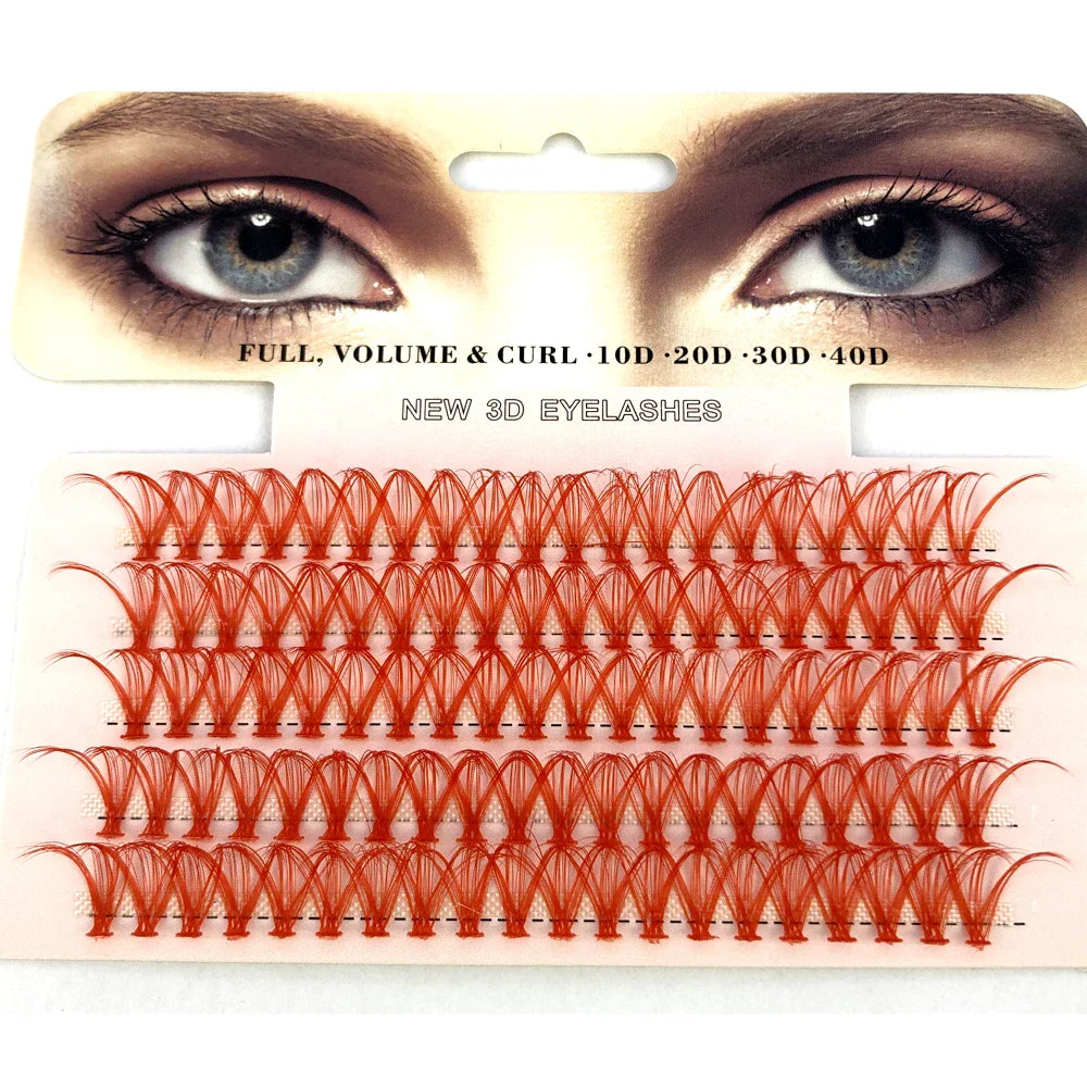 Blue Purple Mix Colored Lashes Cluster Eyelash Extension Natural Long 40D Volume Effect Faux Bunche Individual Makeup Cilias - 24 Timmar Deals