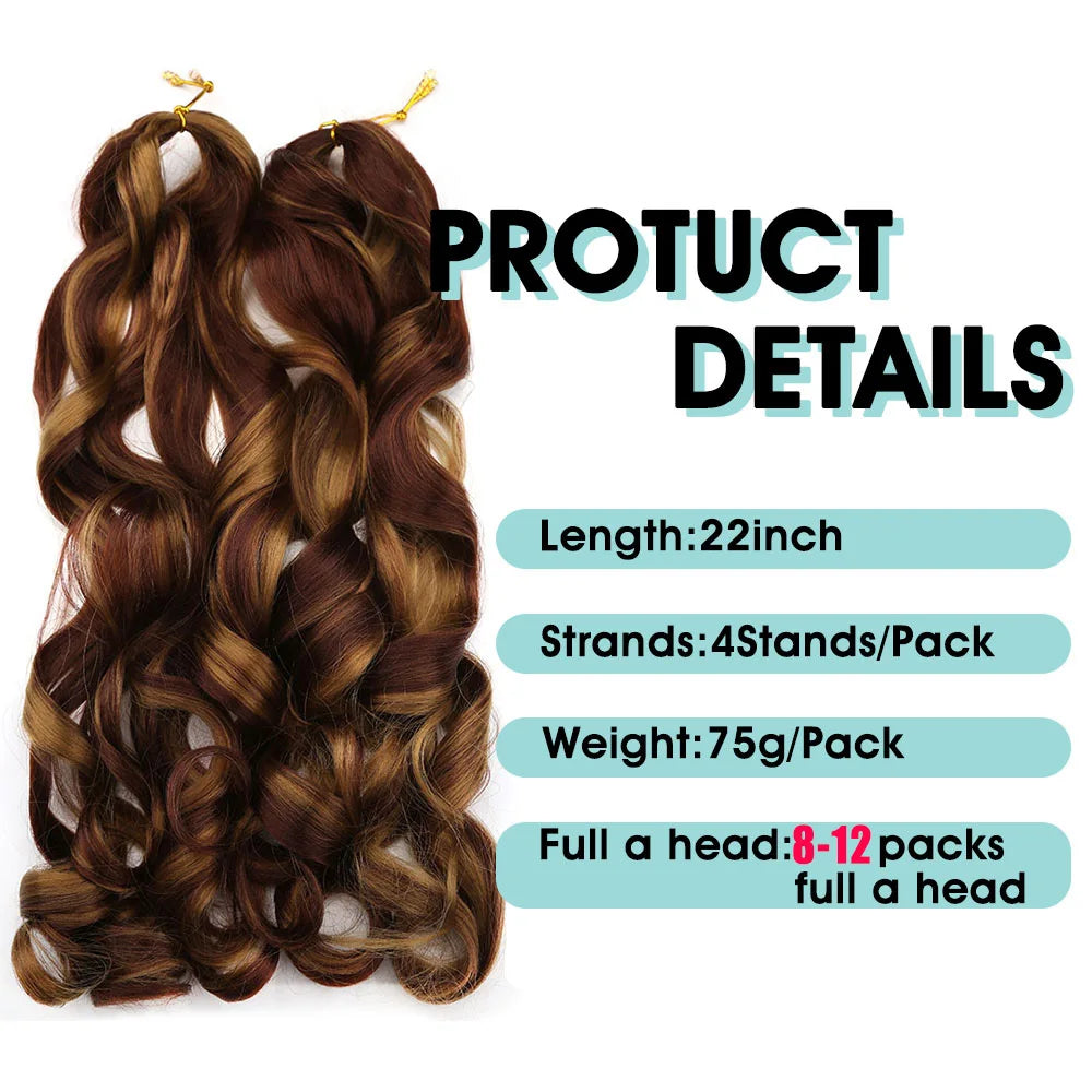 Syntetisk Loose Wave Flätning Hårförlängningar franska lockar Ombre #613, #27, #24, #29, #15 - 24 Timmar Deals