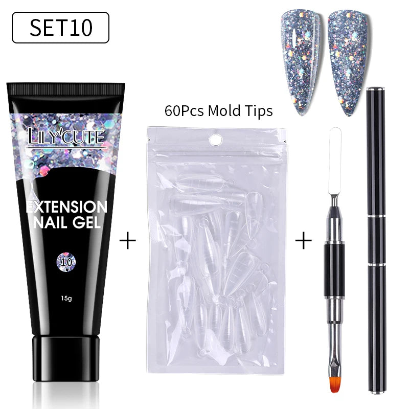 15ml Polygel Nail Extension Set - 24 Timmar Deals