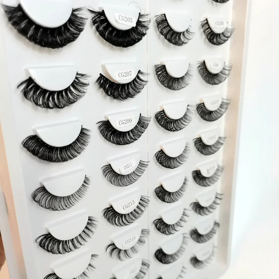Classic Hybrid Volume Lashes 2022 New Arrival Wispy D Curl Short Russian Strip Lashes Makeup False Eyelashes - 24 Timmar Deals