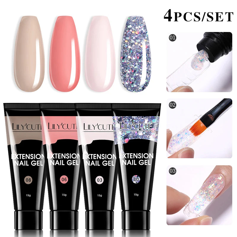 15ml Polygel Nail Extension Set - 24 Timmar Deals