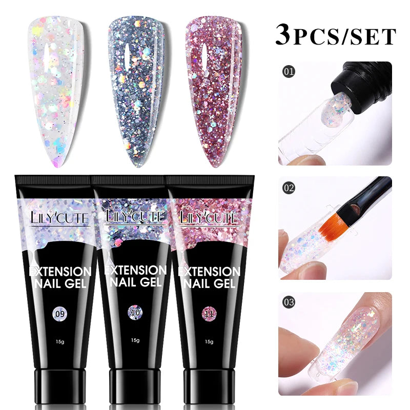 15ml Polygel Nail Extension Set - 24 Timmar Deals