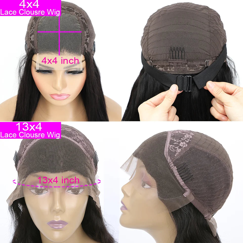Brasiliansk Remy Layered Lace Front Peruk Mänskligt hår Layered Cut Rak Peruk - 24 Timmar Deals