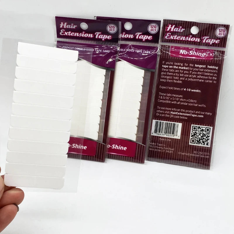 120 tabs/lots 10 sheets 0.8cm*4cm No shine white adhesive tape waterproof tape for tape hair extension - 24 Timmar Deals