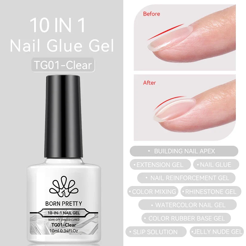 Transparent Jelly Nude Gellack 10ml Sheer Glitter Crystal Varnish - 24 Timmar Deals