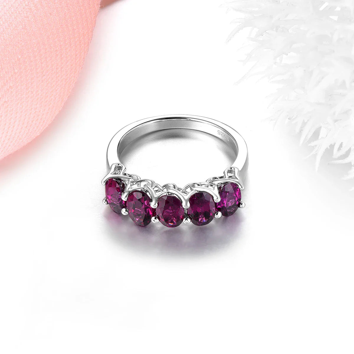 Rhodolite Granat Solid Sterling Silver Ringar 2,8 karat Äkta Ädelsten Rose Granat - 24 Timmar Deals