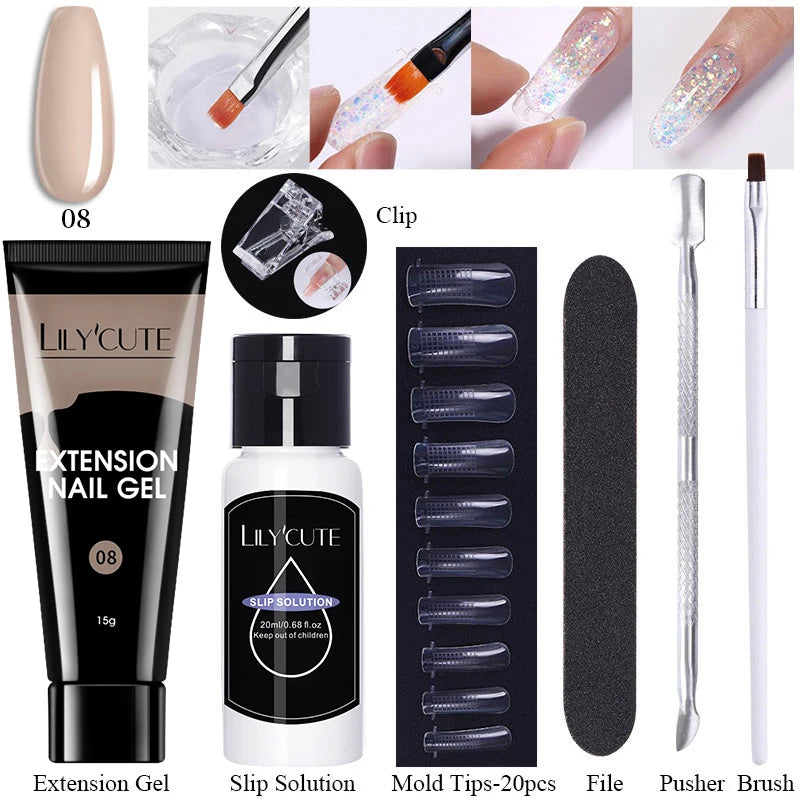15ml Polygel Nail Extension Set - 24 Timmar Deals