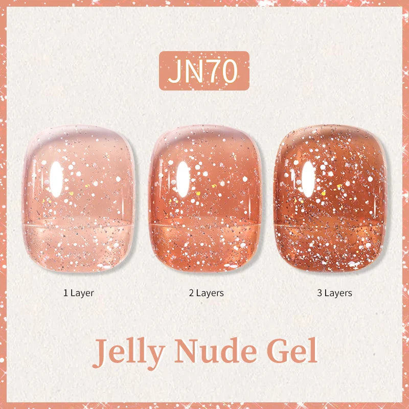 Transparent Jelly Nude Gellack 10ml Sheer Glitter Crystal Varnish - 24 Timmar Deals