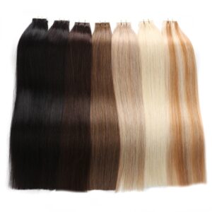 20″/51cm Tejp In Human Hair Extensions 20st Brasiliansk Straight Adhensive Extension tejp - 24 Timmar Deals