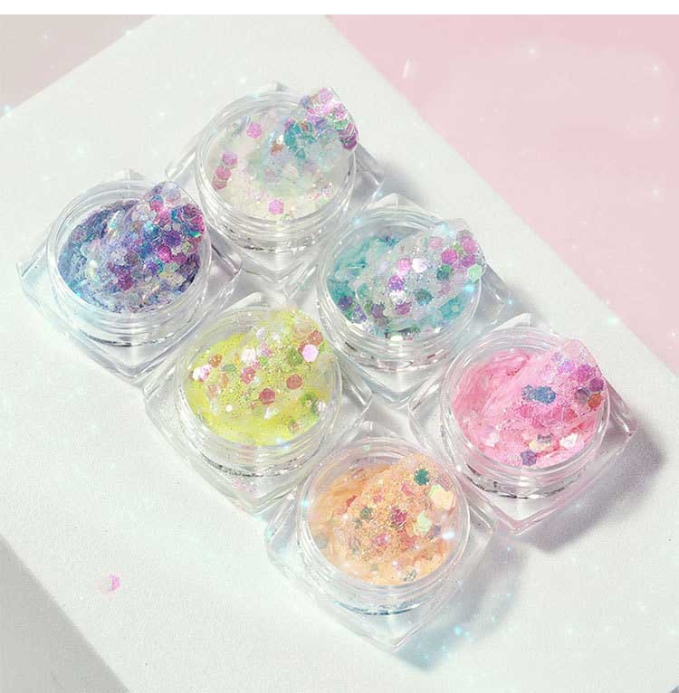Nail Art Luminous Symphony Glitter Sequin Set - 24 Timmar Deals