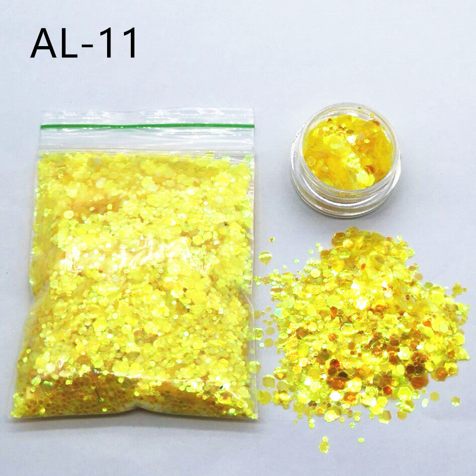 10g Nail Art Stora paljetter Blandade paljetter Glitterpulver - 24 Timmar Deals