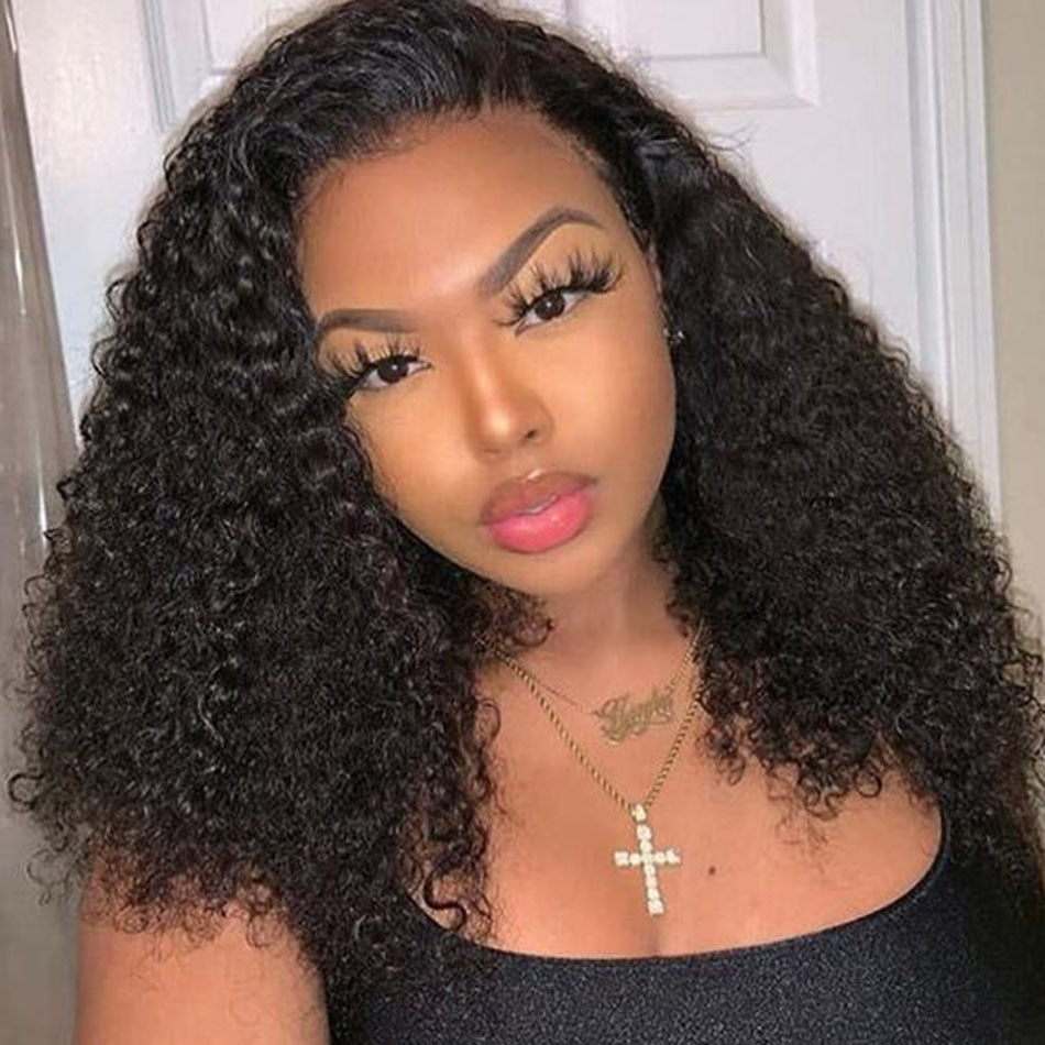 Kinky Curly Short Bob Lace Front Human Hair Wig - 24 Timmar Deals