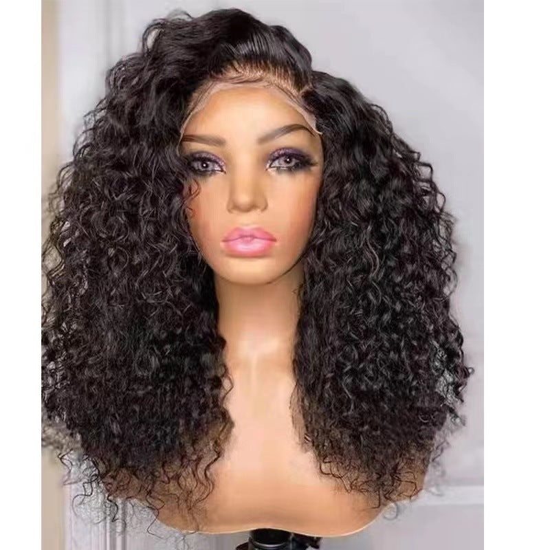 Front Lace Wig European And American Style Wig Female New Mid-length Curly Hair Chemical Fiber Wig Factory Spot - 24 Timmar Deals