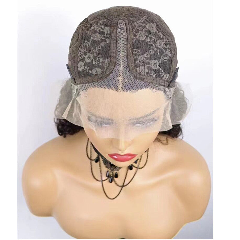 Kinky Curly Short Bob Lace Front Human Hair Wig - 24 Timmar Deals