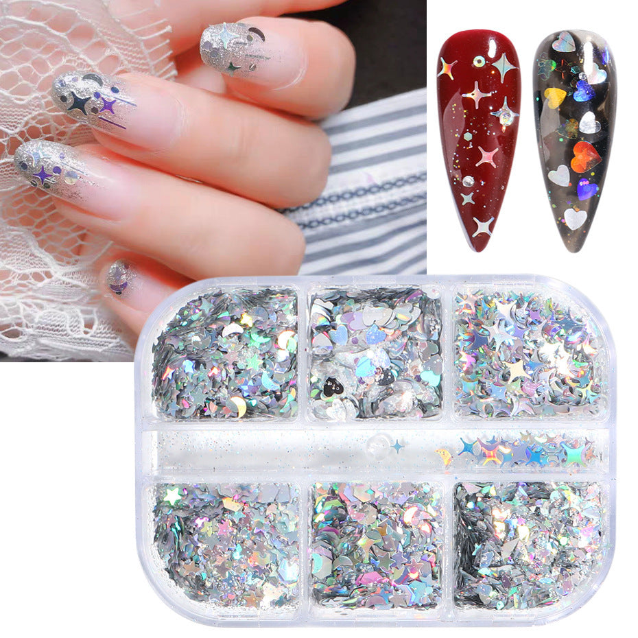 Gold And Silver Laser Irregular Nail Glitter Sequins - 24 Timmar Deals