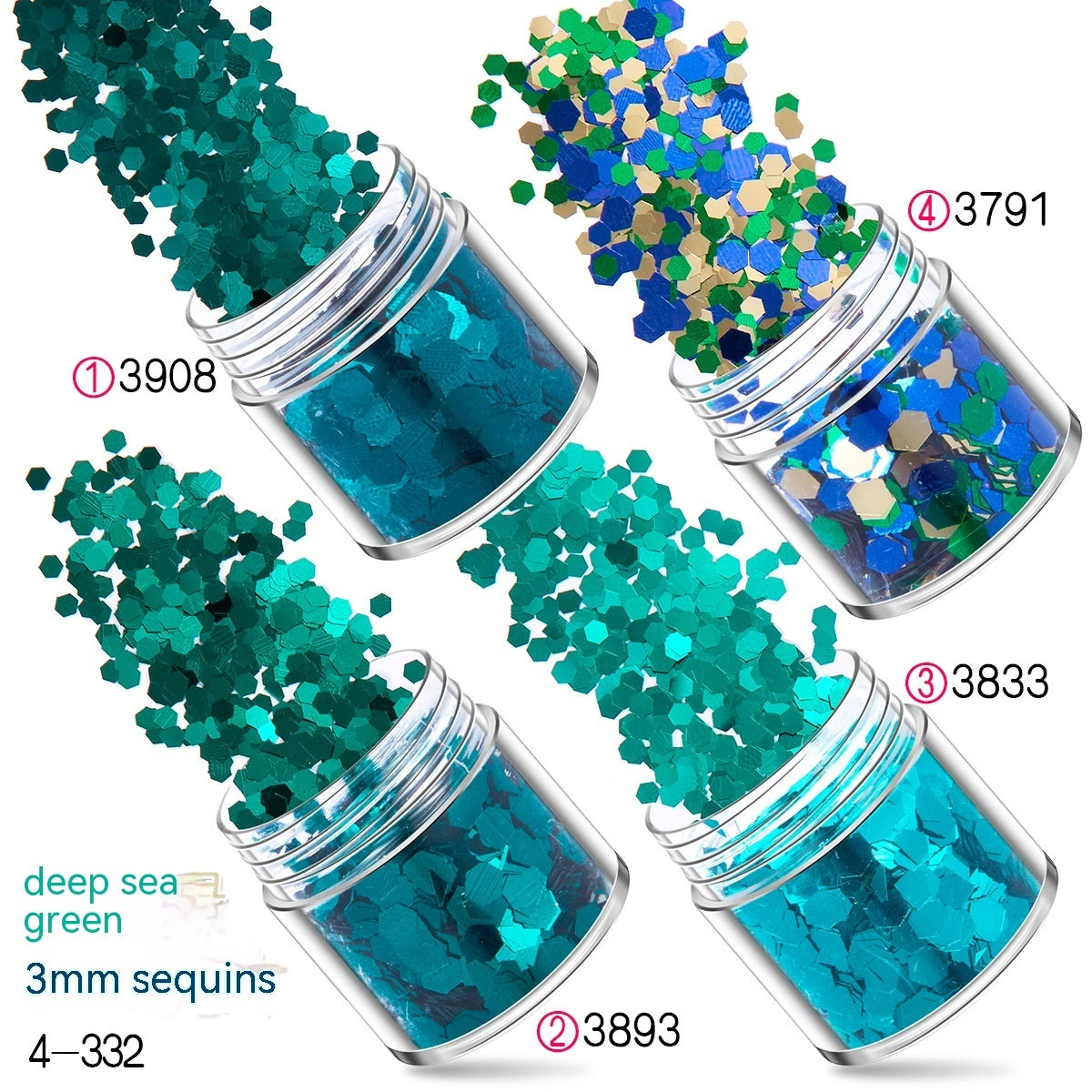 Green Manicure Set 12 Colors Mixed Nail Sequins Glitter Powder Gradient Laser Powder - 24 Timmar Deals
