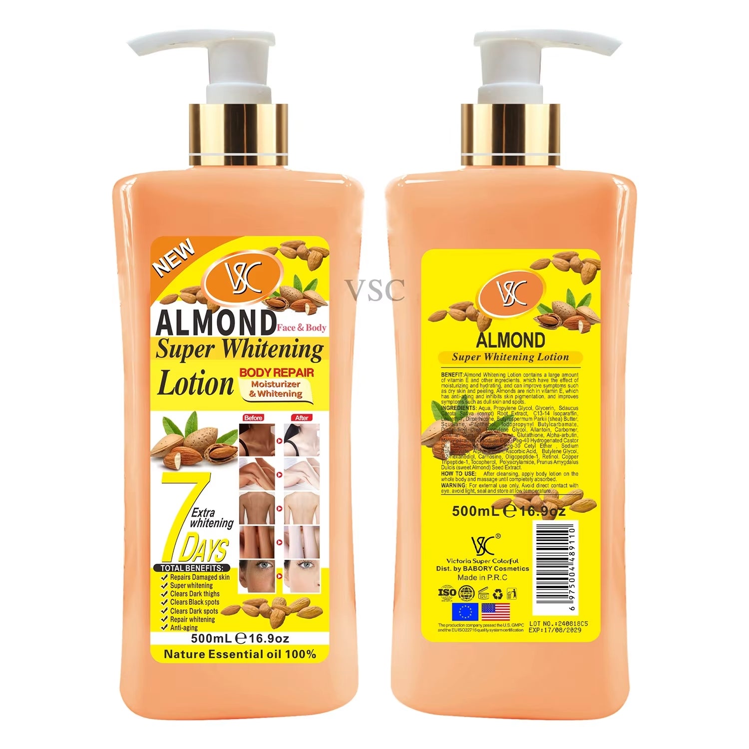 Whitening Body Lotion - Turmeric. Papaya, Rose, Carrot, Almond 500ml - 24 Timmar Deals