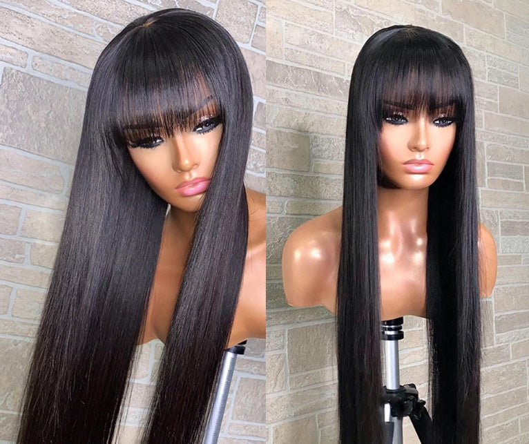 Wig Real Human Hair Straightening Mechanism Headgear - 24 Timmar Deals