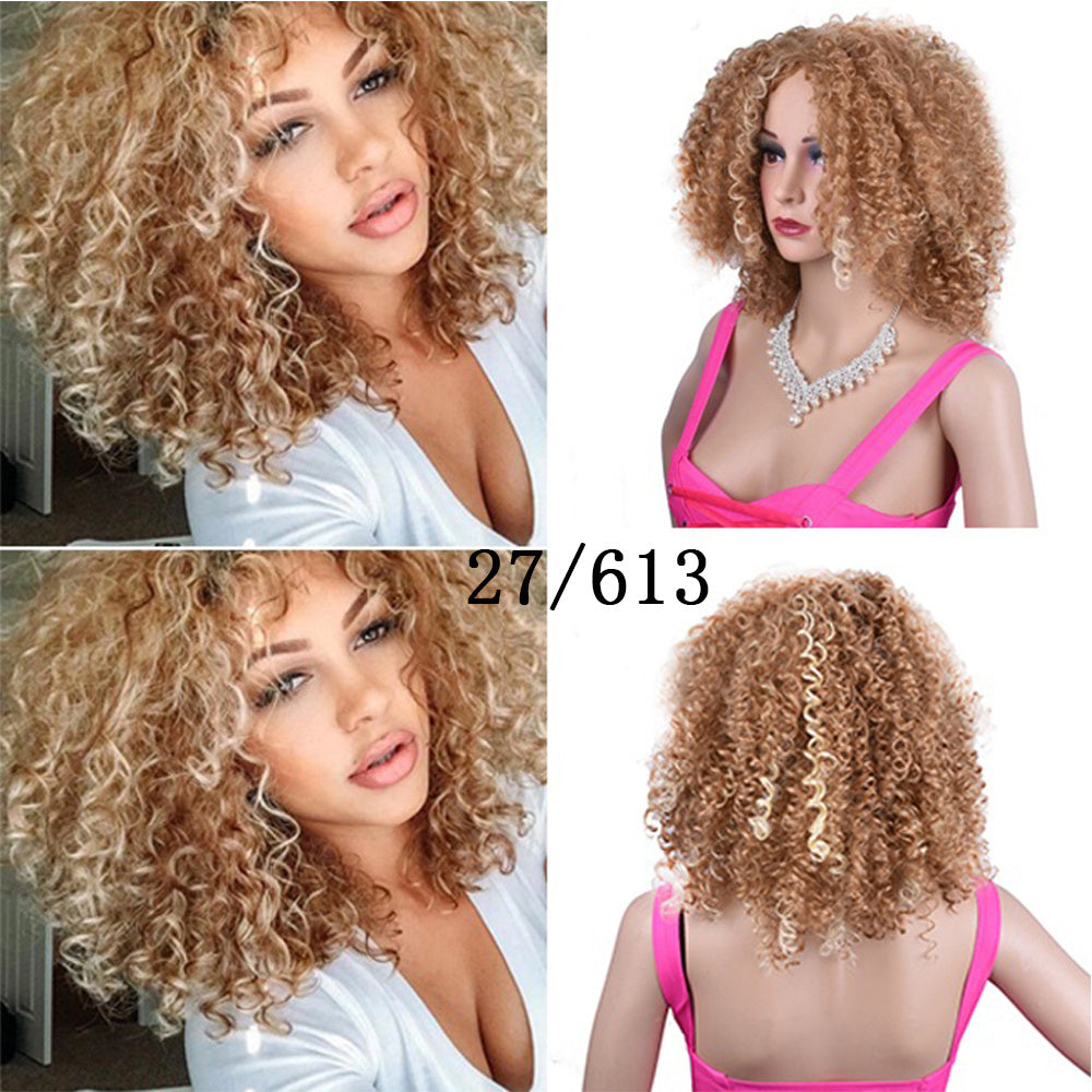Synthetic Afro Curly Wig African Wigs For Black Women - 24 Timmar Deals