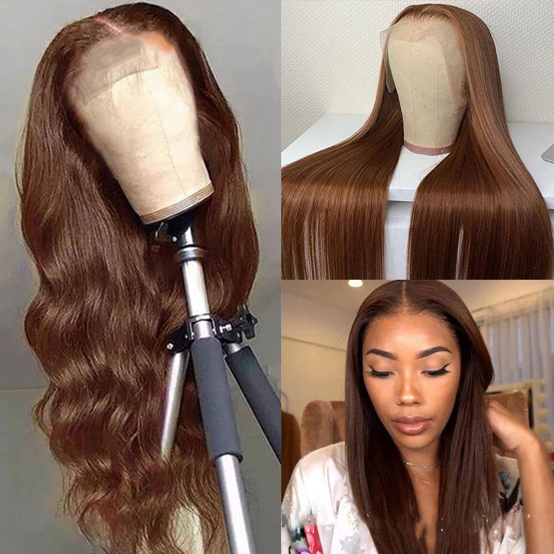 Brown Color Human Hair Wigs Human Hair Wig - 24 Timmar Deals