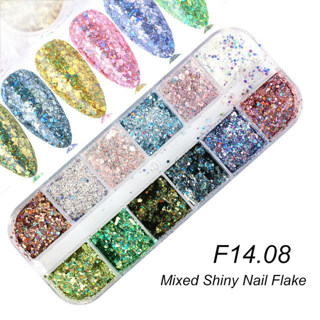 Nail Gold And Silver Glitter Laser Sequins - 24 Timmar Deals