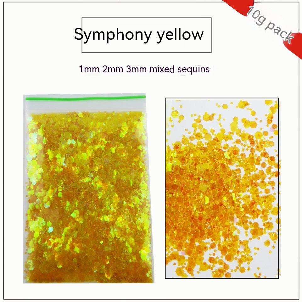 10g Nail Art Stora paljetter Blandade paljetter Glitterpulver - 24 Timmar Deals