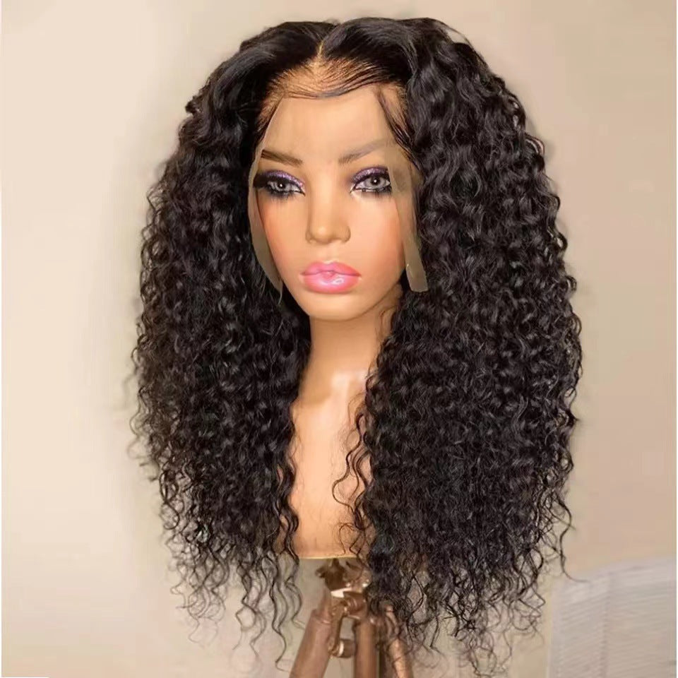 Front Lace Wig European And American Style Wig Female New Mid-length Curly Hair Chemical Fiber Wig Factory Spot - 24 Timmar Deals