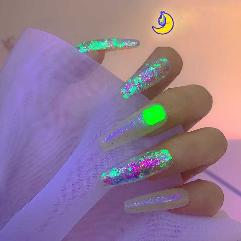 Nail Art Luminous Symphony Glitter Sequin Set - 24 Timmar Deals