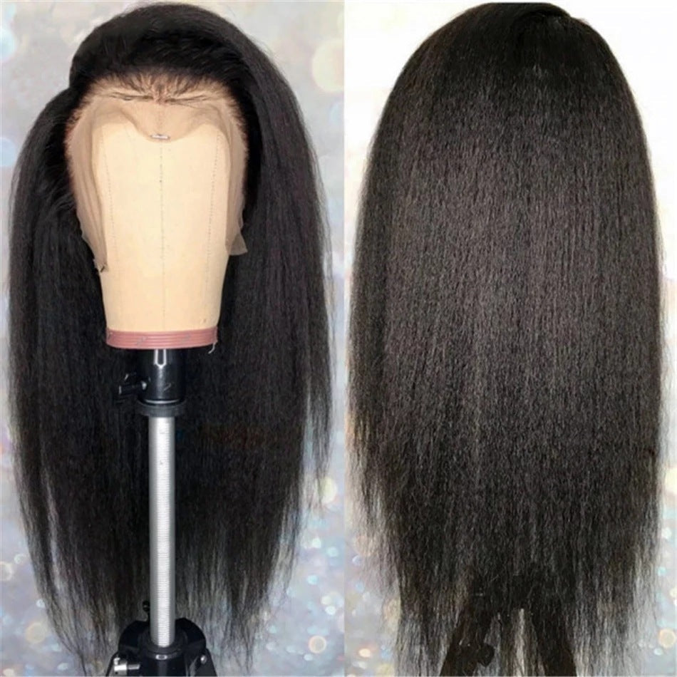 Wig Mid-Point Black Long Straight Hair High Temperature Silk Fluffy Wig - 24 Timmar Deals